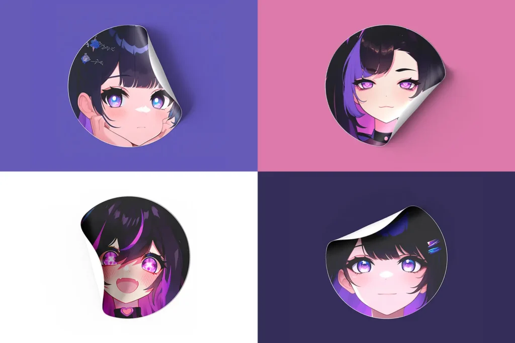 Star VTuber emotes sheet — blush, laugh, pog, cry icons that pair with vtuber overlay packs branding