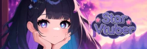 kawaii vtuber overlay pack — chat frame and webcam border with readable labels
