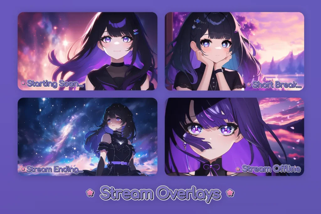 vtuber overlay packs — matching alerts and profile panels for cohesive branding