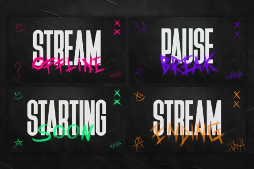 nimated preview of the 'New Subscriber' alert from the Glitch Twitch Alerts pack, showing a retro VHS effect.